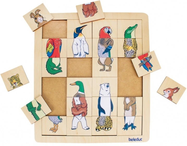 Beleduc Legpuzzel Mix & Match Dieren 24 Stukjes