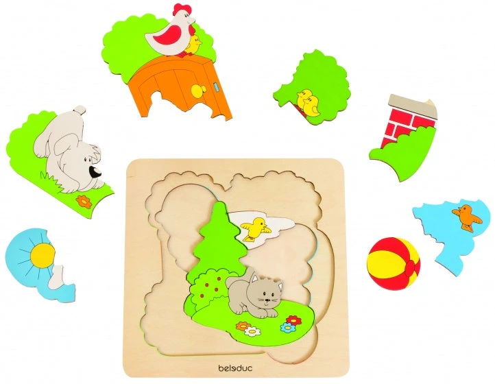 Beleduc Vormenpuzzel Tuin Junior Hout 8 Stukjes - Afbeelding 2