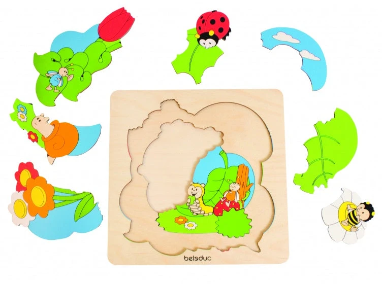 Beleduc Vormenpuzzel Weiland Junior Hout 8 Stukjes - Afbeelding 2