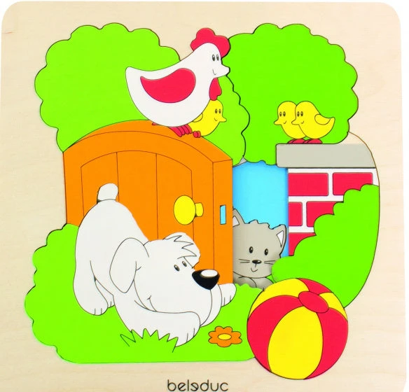 Beleduc Vormenpuzzel Tuin Junior Hout 8 Stukjes